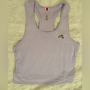 S tracksmith lilac twilight crop tank